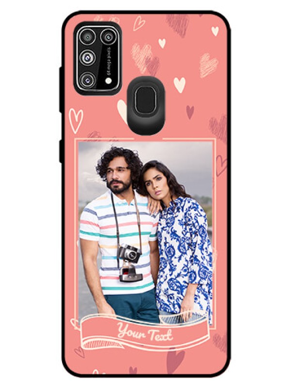 Custom Galaxy M31 Prime Edition Custom Glass Phone Case  - Love doodle art Design