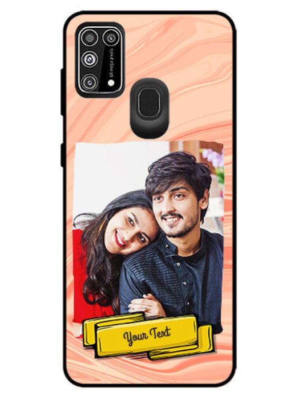 Custom Galaxy M31 Prime Edition Personalized Glass Phone Case  - Marble Texture Design