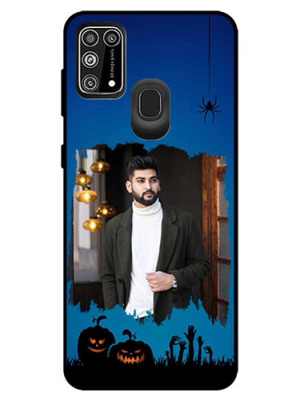 Custom Galaxy M31 Prime Edition Photo Printing on Glass Case  - with pro Halloween design 