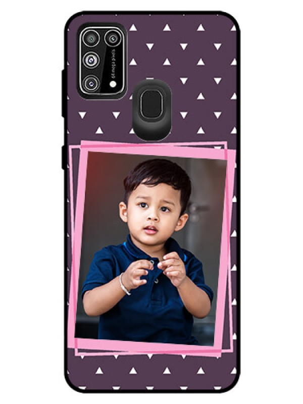 Custom Galaxy M31 Prime Edition Custom Glass Mobile Case  - Triangle Pattern Dotted Design