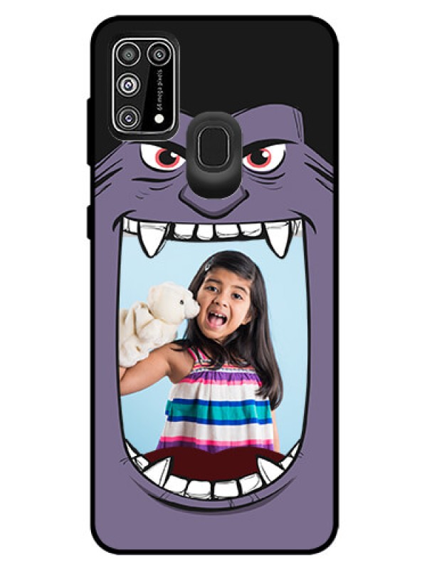 Custom Galaxy M31 Prime Edition Custom Glass Phone Case  - Angry Monster Design