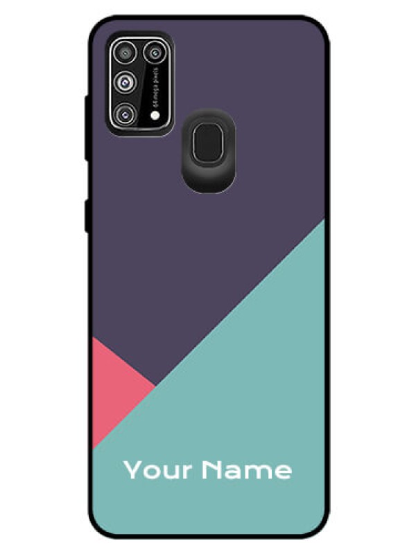 Custom Galaxy M31 Prime Edition Custom Glass Mobile Case - Tri Color abstract Design