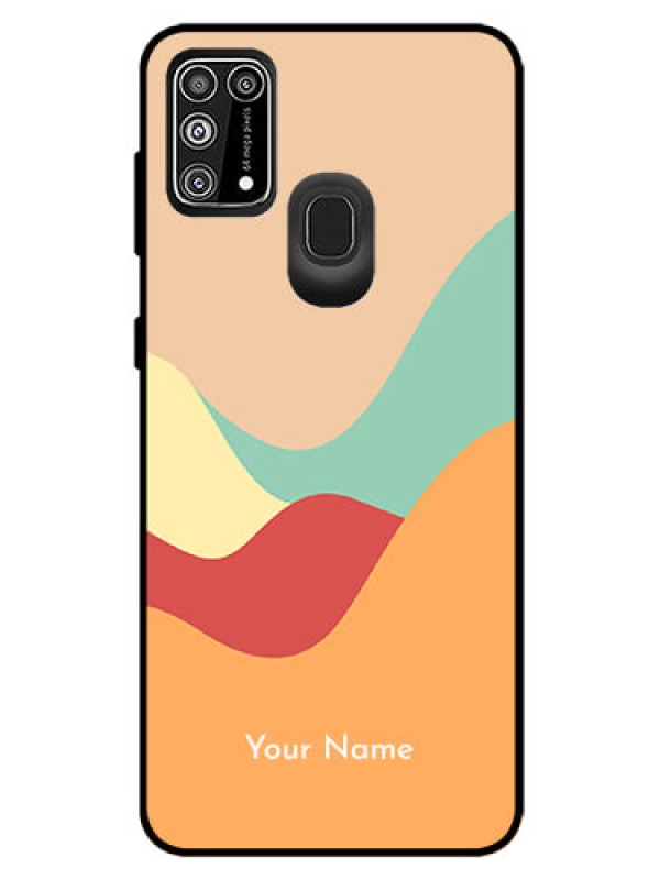 Custom Galaxy M31 Prime Edition Personalized Glass Phone Case - Ocean Waves Multi-colour Design