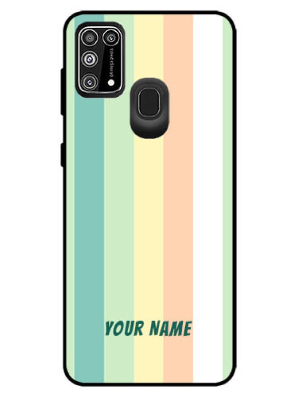 Custom Galaxy M31 Prime Edition Photo Printing on Glass Case - Multi-colour Stripes Design