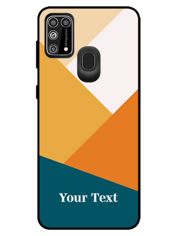 Custom Galaxy M31 Prime Edition Personalized Glass Phone Case - Stacked Multi-colour Design