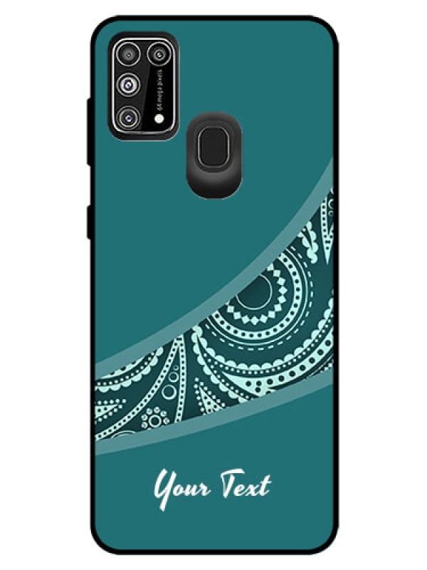 Custom Galaxy M31 Prime Edition Photo Printing on Glass Case - semi visible floral Design
