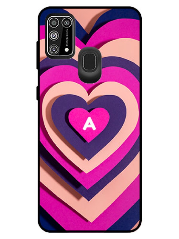 Custom Galaxy M31 Prime Edition Custom Glass Mobile Case - Cute Heart Pattern Design