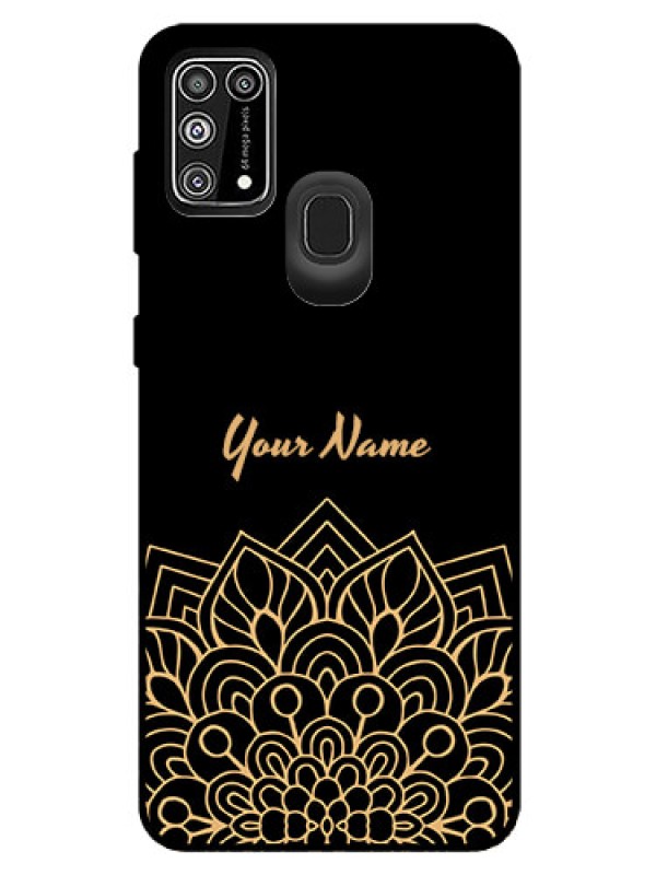 Custom Galaxy M31 Prime Edition Custom Glass Phone Case - Golden mandala Design