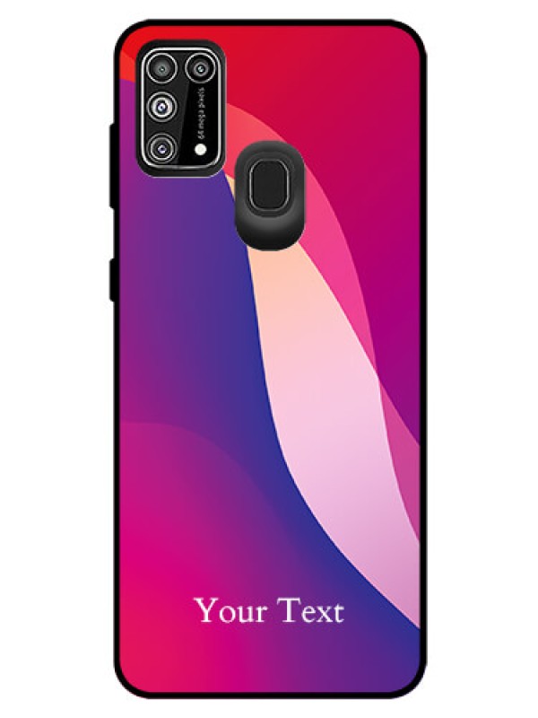 Custom Galaxy M31 Prime Edition Personalized Glass Phone Case - Digital abstract Overlap Design