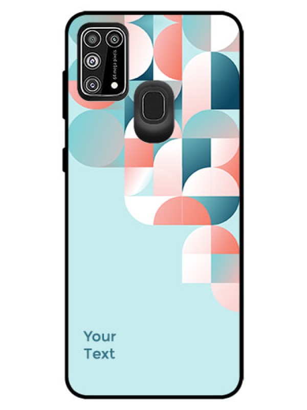 Custom Galaxy M31 Prime Edition Custom Glass Phone Case - Stylish Semi-circle Pattern Design