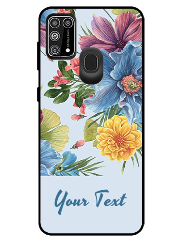 Custom Galaxy M31 Prime Edition Custom Glass Mobile Case - Stunning Watercolored Flowers Painting Design