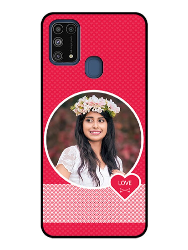 Custom Galaxy M31 Personalised Glass Phone Case  - Pink Pattern Design
