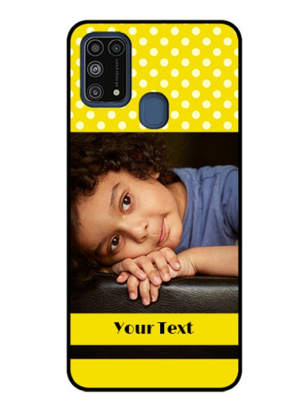 Custom Galaxy M31 Custom Glass Phone Case  - Bright Yellow Case Design