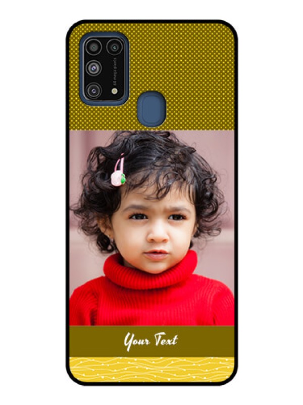 Custom Galaxy M31 Custom Glass Phone Case  - Simple Green Color Design