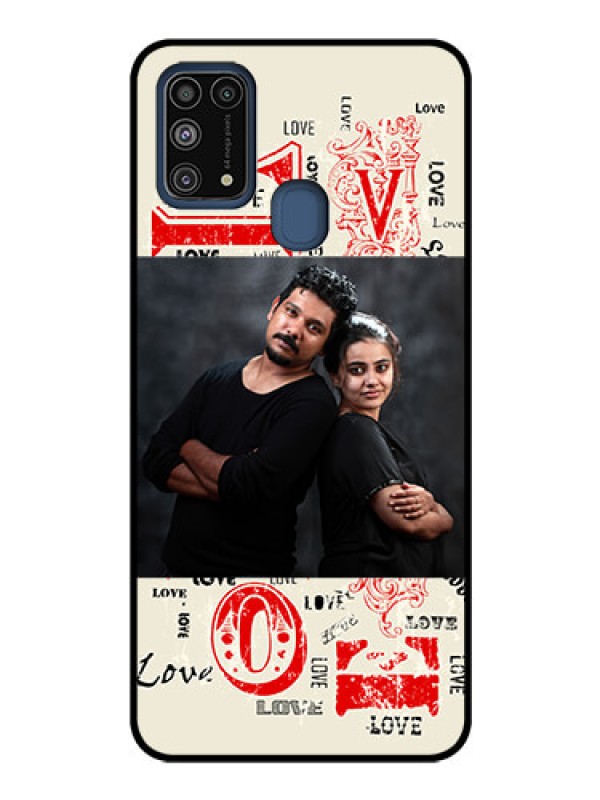 Custom Galaxy M31 Photo Printing on Glass Case  - Trendy Love Design Case
