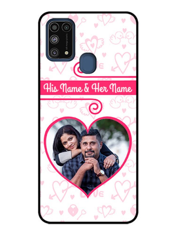 Custom Galaxy M31 Personalized Glass Phone Case  - Heart Shape Love Design