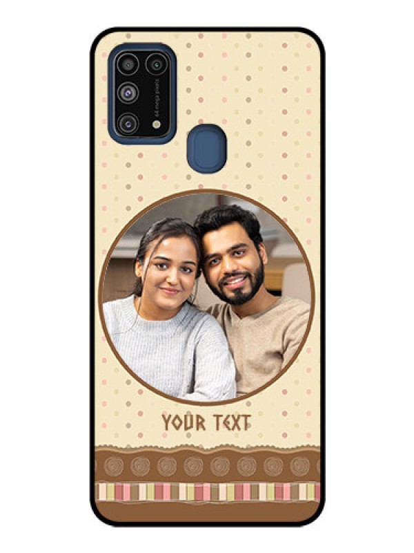 Custom Galaxy M31 Custom Glass Mobile Case  - Brown Dotted Mobile Case Design
