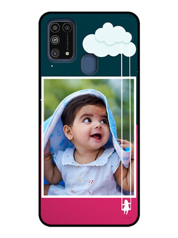 Custom Galaxy M31 Custom Glass Phone Case  - Cute Girl with Cloud Design