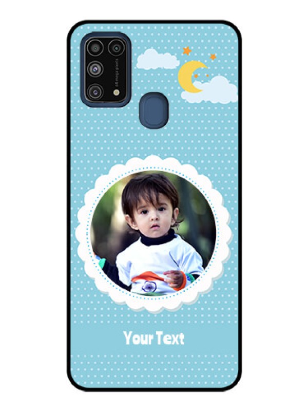 Custom Galaxy M31 Personalised Glass Phone Case  - Violet Pattern Design