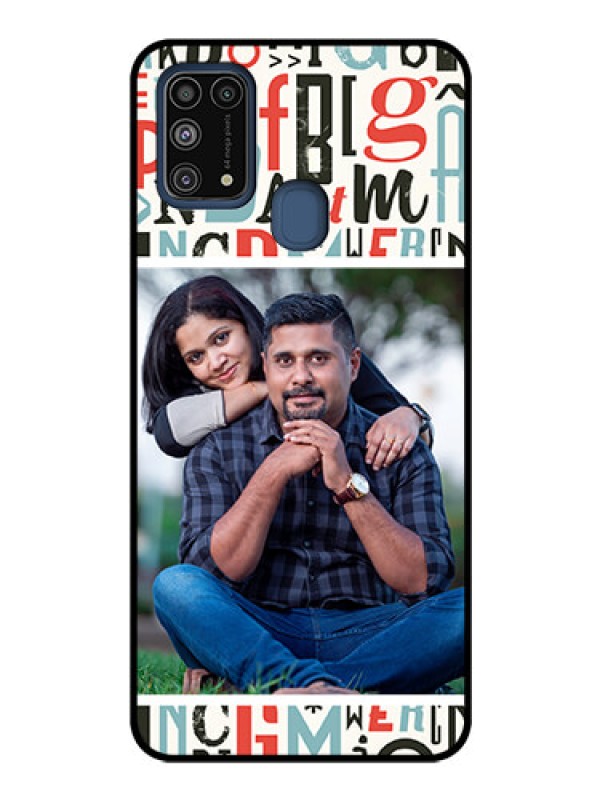 Custom Galaxy M31 Personalized Glass Phone Case  - Alphabet Design