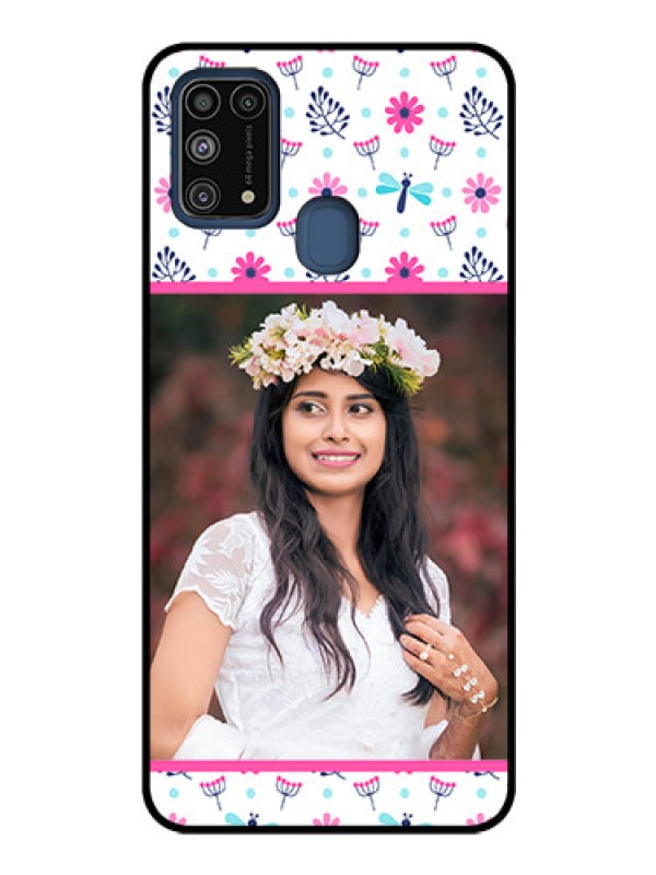 Custom Galaxy M31 Photo Printing on Glass Case  - Colorful Flower Design