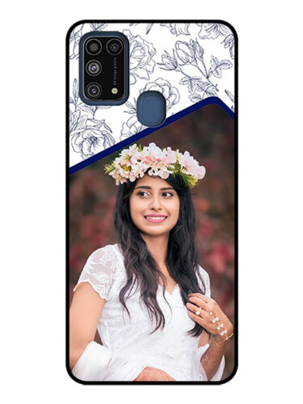 Custom Galaxy M31 Personalized Glass Phone Case  - Premium Floral Design
