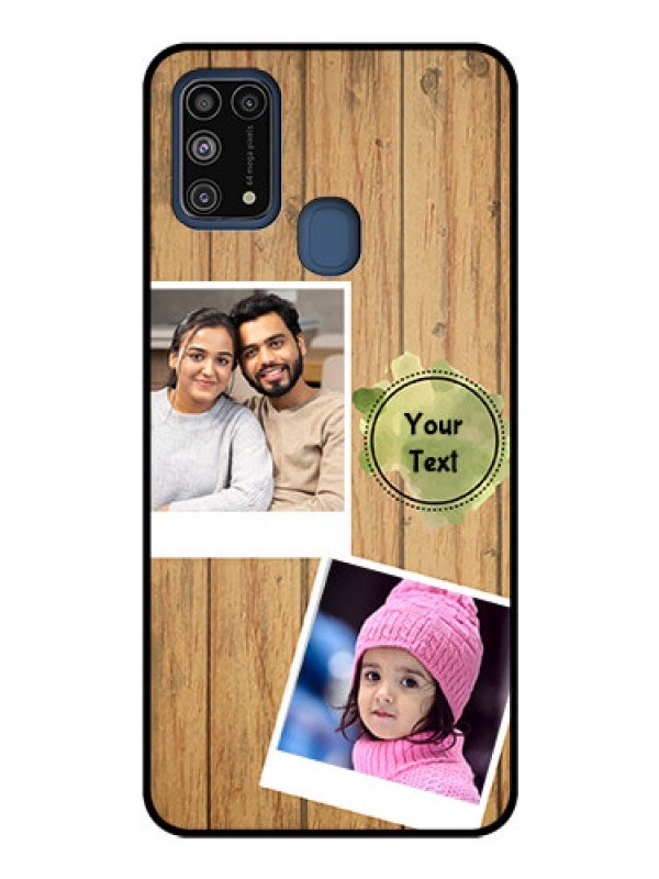 Custom Galaxy M31 Custom Glass Phone Case  - Wooden Texture Design