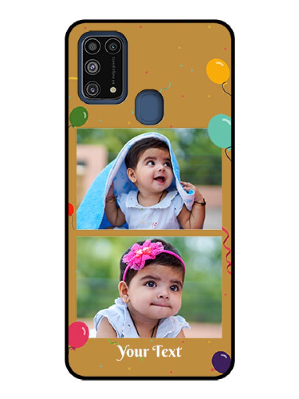 Custom Galaxy M31 Personalized Glass Phone Case  - Image Holder with Birthday Celebrations Design