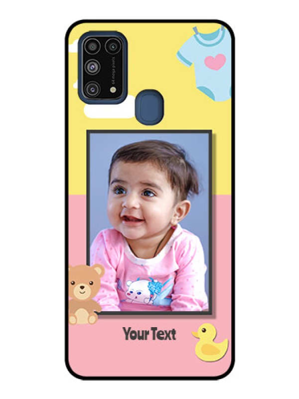 Custom Galaxy M31 Photo Printing on Glass Case  - Kids 2 Color Design