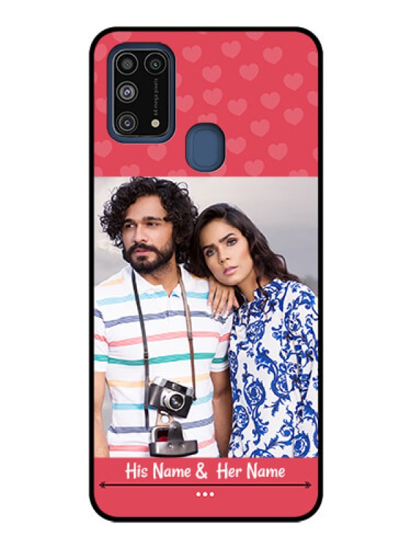 Custom Galaxy M31 Photo Printing on Glass Case  - Simple Love Design
