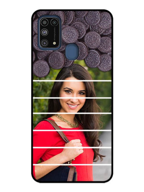 Custom Galaxy M31 Custom Glass Phone Case  - with Oreo Biscuit Design
