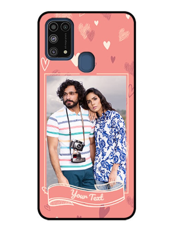 Custom Galaxy M31 Custom Glass Phone Case  - Love doodle art Design