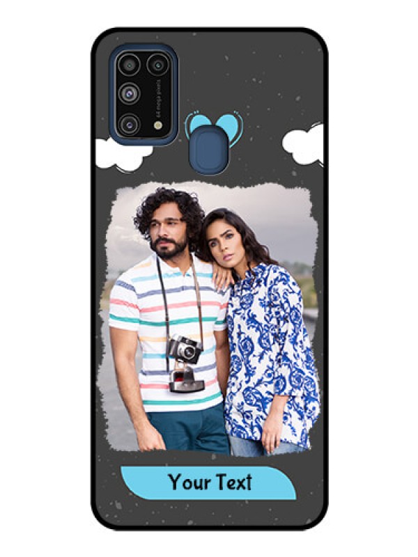 Custom Galaxy M31 Custom Glass Phone Case  - Splashes with love doodles Design