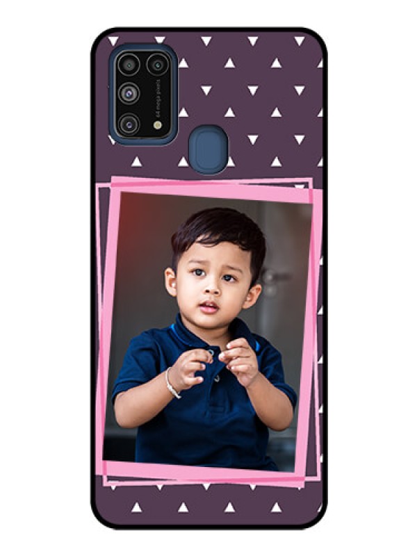 Custom Galaxy M31 Custom Glass Mobile Case  - Triangle Pattern Dotted Design