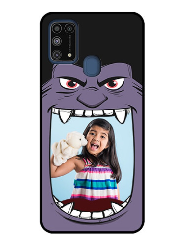 Custom Galaxy M31 Custom Glass Phone Case  - Angry Monster Design