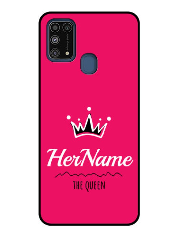 Custom Galaxy M31 Glass Phone Case Queen with Name