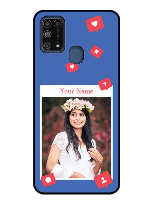 Custom Galaxy M31 Custom Glass Phone Case - Like Share And Comment Design