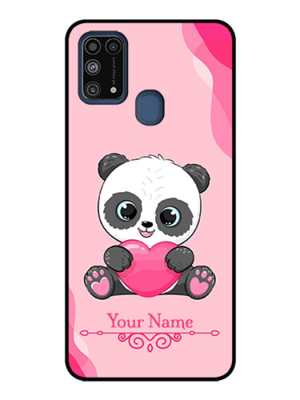 Custom Galaxy M31 Custom Glass Mobile Case - Cute Panda Design