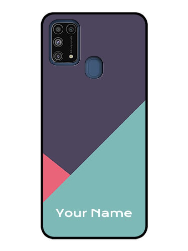 Custom Galaxy M31 Custom Glass Mobile Case - Tri Color abstract Design