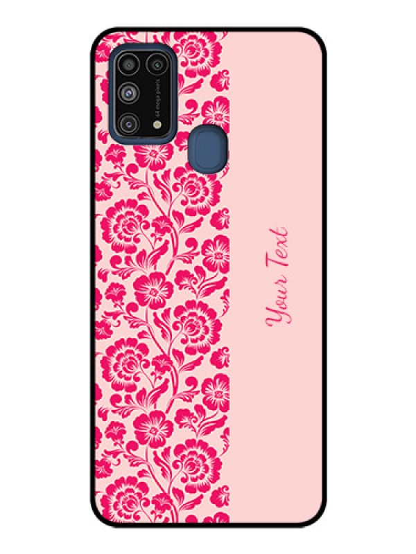 Custom Galaxy M31 Custom Glass Phone Case - Attractive Floral Pattern Design