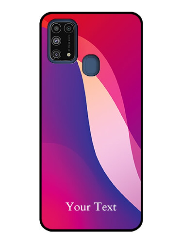 Custom Galaxy M31 Personalized Glass Phone Case - Digital abstract Overlap Design