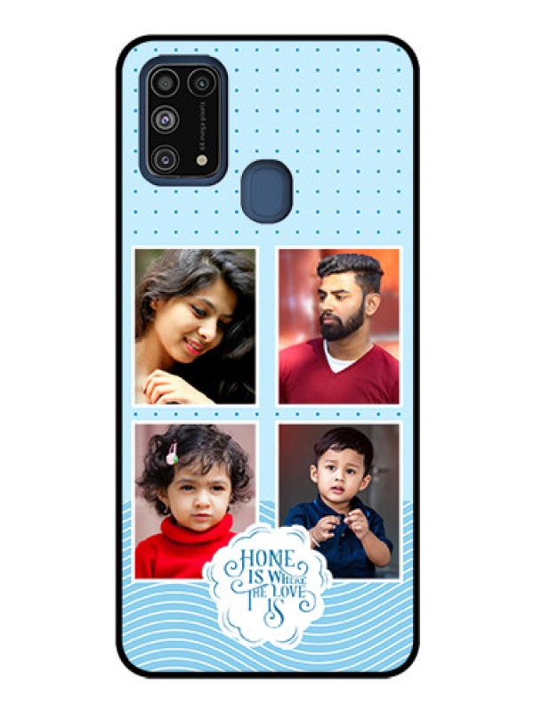 Custom Galaxy M31 Custom Glass Phone Case - Cute love quote with 4 pic upload Design