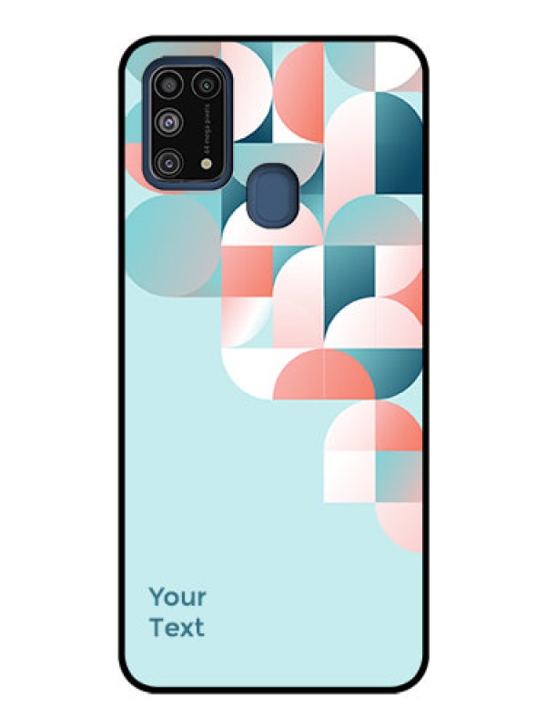 Custom Galaxy M31 Custom Glass Phone Case - Stylish Semi-circle Pattern Design