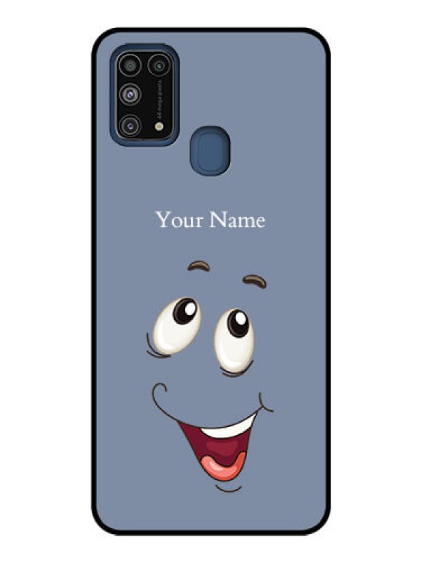 Custom Galaxy M31 Photo Printing on Glass Case - Laughing Cartoon Face Design