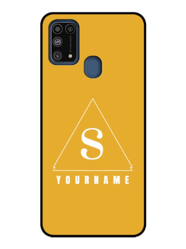 Custom Galaxy M31 Personalized Glass Phone Case - simple triangle Design