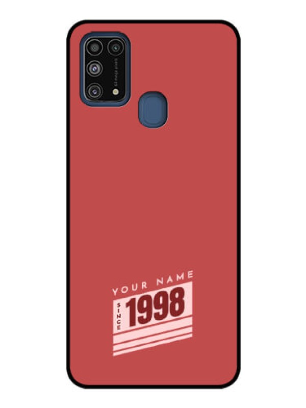 Custom Galaxy M31 Custom Glass Phone Case - Red custom year of birth Design