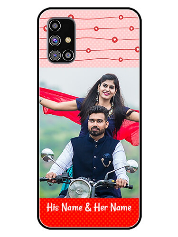 Custom Galaxy M31S Personalized Glass Phone Case  - Red Pattern Case Design