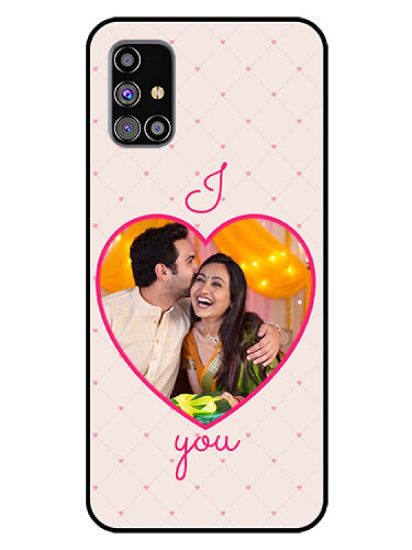 Custom Galaxy M31S Custom Glass Mobile Case  - Heart Shape Design