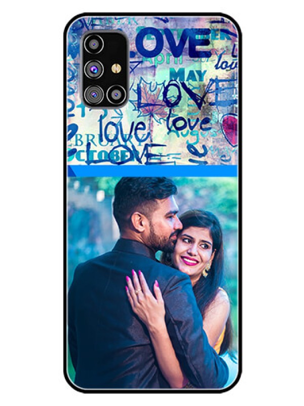 Custom Galaxy M31S Custom Glass Mobile Case  - Colorful Love Design