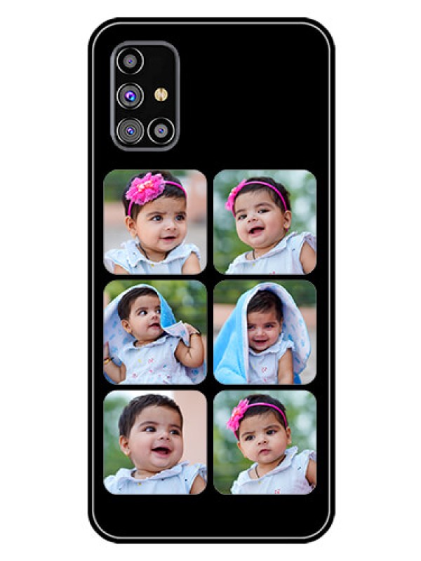 Custom Galaxy M31S Photo Printing on Glass Case  - Multiple Pictures Design